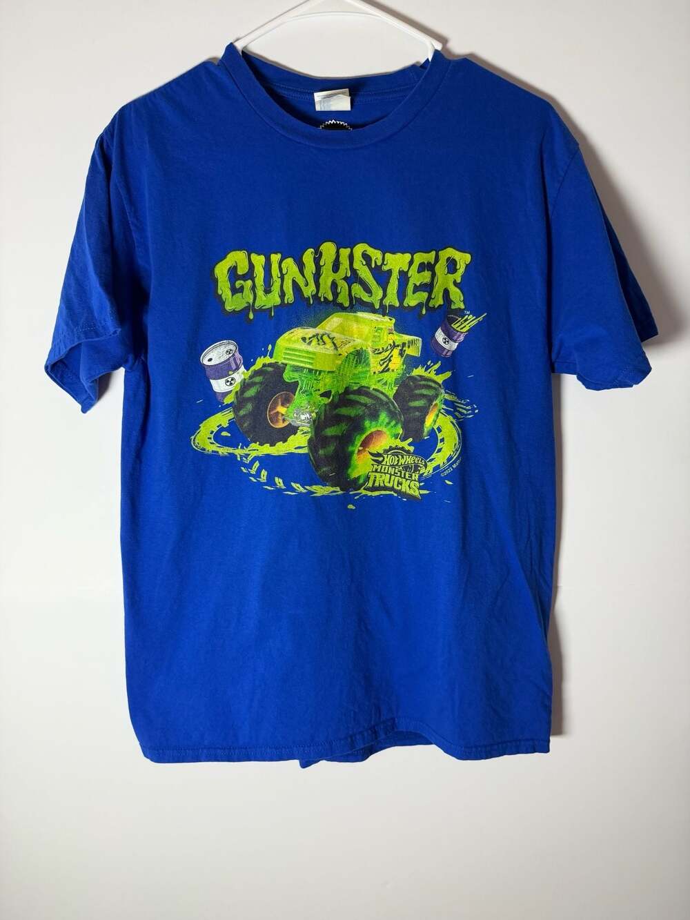 Port & Company Hot Wheels Monster Trucks Gunkster Graphic T-Shirt Blue Size M